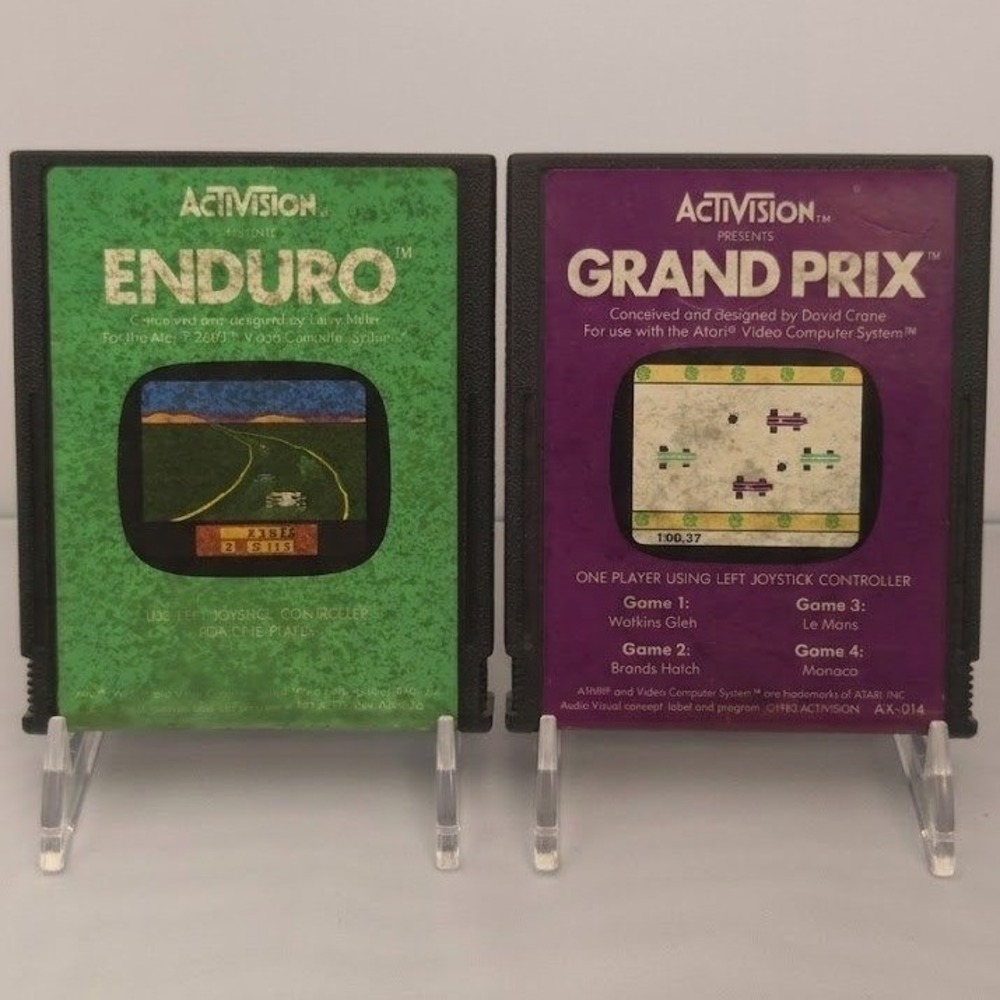 Activision Enduro & Grand‎ Prix (Atari 2600) Cartridge Bundle - Tested & WORKING